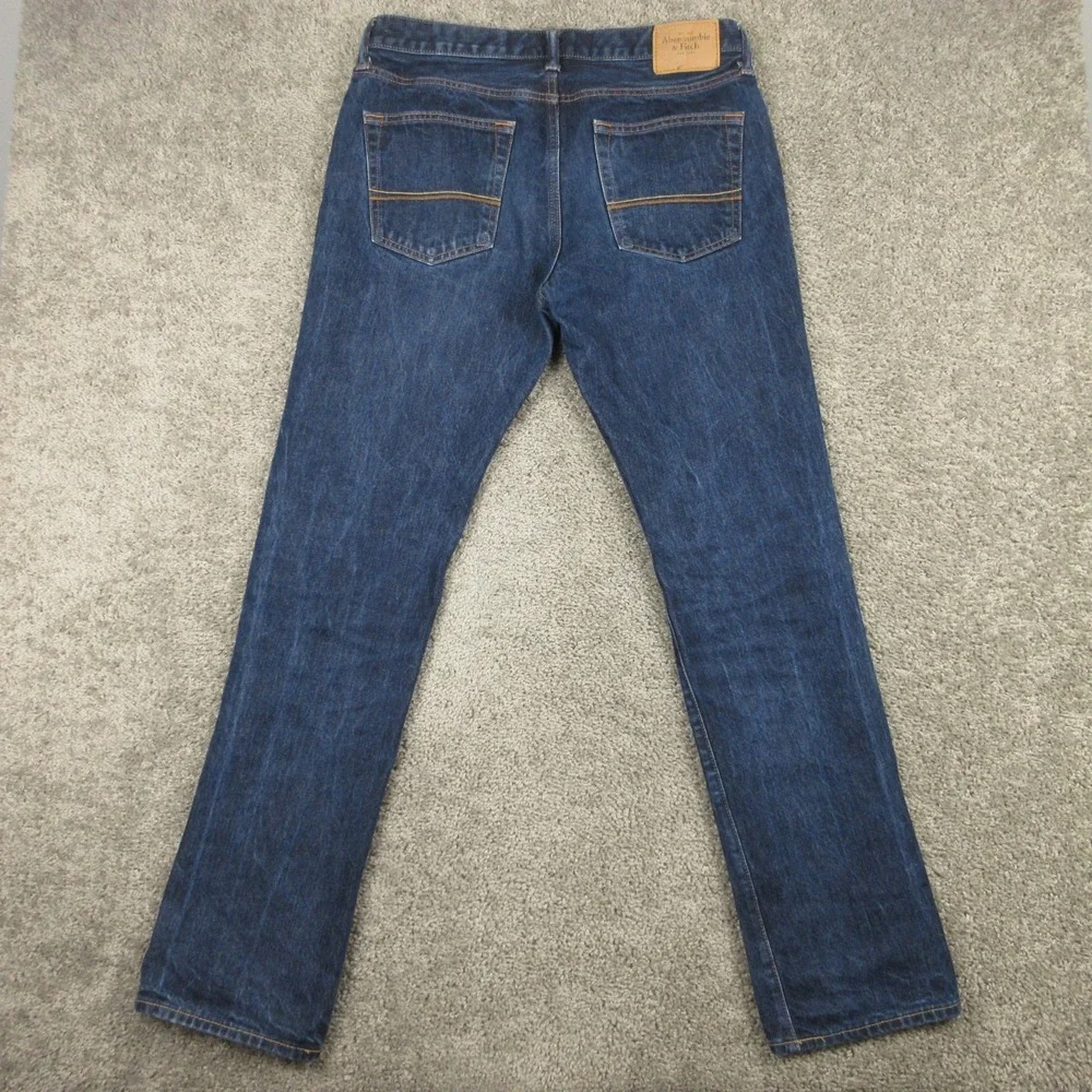 Abercrombie & Fitch Jeans Mens 34x34 Blue The A&F Slim Straight Denim Pants